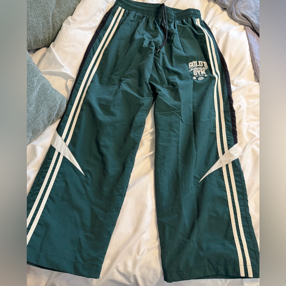 YoungLA Green Joggers with White Stripes